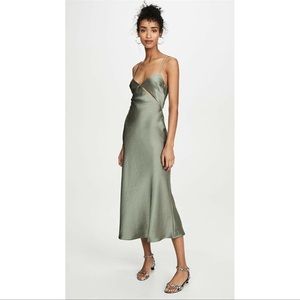 slim fit dress slacks Moon Dance Long Sleeve Maxi Dress in Sage